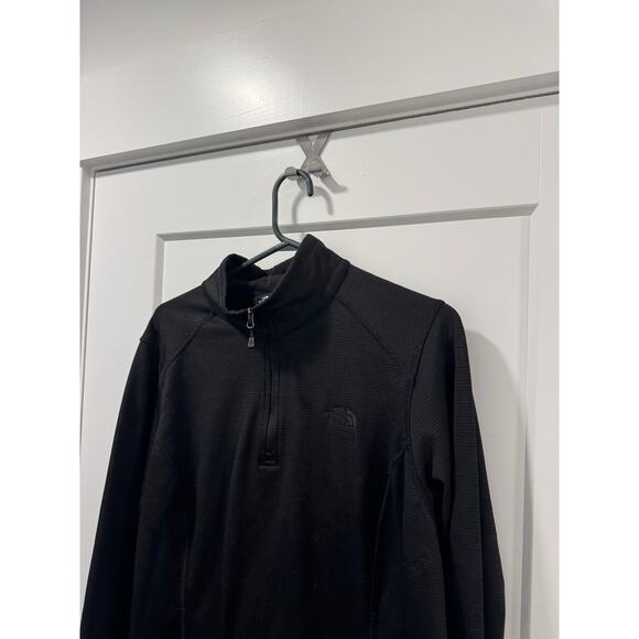 Womens black 1/4 zip north face jacket fleece inside large - Picture 2 of 4